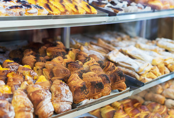 Portuguese traditional pastries. Buns with custard.