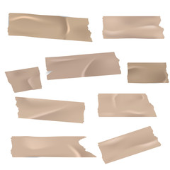 Realistic vector adhesive tape isolated set.
