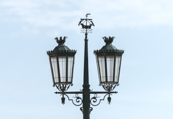Fototapeta na wymiar Old vintage lantern on the street in Lisbon.