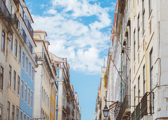 Fototapeta na wymiar Beautiful old street in Lisbon.