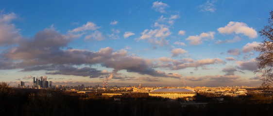 Panoramic view of Moscow from Sparrow Hills, Russia