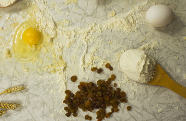 dough with close-up. man is preparing bread dough