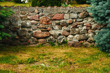 Stone Wall: This stone wall is in Discovery Park - Seattle, Washington.