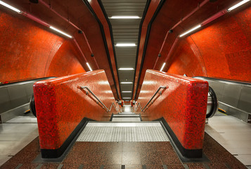 Red futurist staircase
