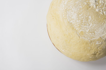 dough with close-up. man is preparing bread dough