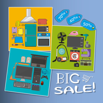 a set of banners for sale of household appliances