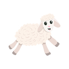 Vector cartoon cute sheep