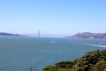 Classic panoramic view of famous Golden Gate Bridge in summer, San Francisco, California, USA