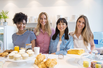 Shopkeepers in small bakery