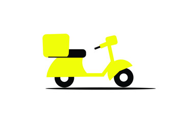 Fototapeta premium Yellow scooter isolated on white background