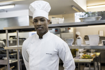 Chef in commercial kitchen, portrait
