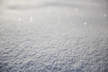 Fresh snow background in perspective or winter white background