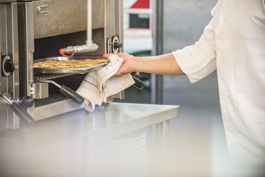 Chef working in commercial kitchen