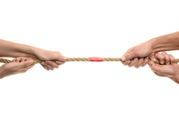 hands holding rope