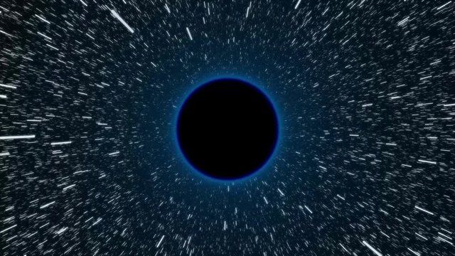 star turning in black hole and fast fly in light speed animation - new quality nature space scenic view cool video footage