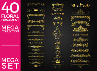 Fototapeta na wymiar Set Of Floral Ornament Luxury Vector Design