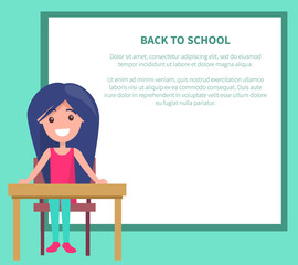 Back to School Vector Illustration with Schoolgirl