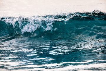 Fototapeta premium transparent blue wave texture close up