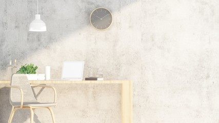 3D Rendering Interior minimal coffee shop or living room and wall decorate