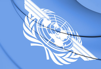 3D Flag of ICAO - 181154215