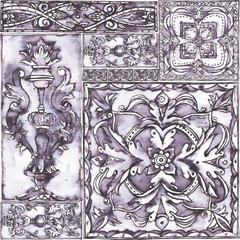 Watercolor seamless ornate vintage background