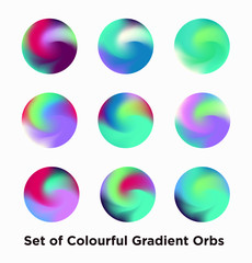 Set of colorful gradient Orbs