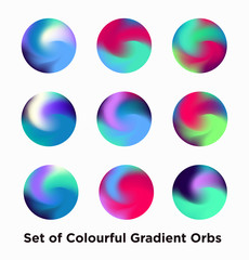 Set of colorful gradient Orbs