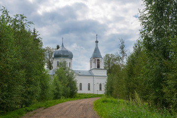 Fototapeta na wymiar Church of the Holy Great Martyr Paraskeva Friday. Village of Mshentsi, Bologovsky District, Tver Region, Russia.