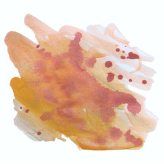 orange brown watercolor stains Hand painted abstract stain for textures.
