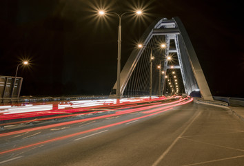 Apollo bridge in the night, Bratislava, Slovakia