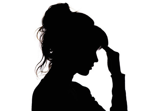 Sad female profile silhouette on fotografías e imágenes de alta resolución  - Alamy