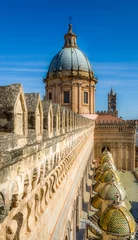 Fotobehang Kathedraal op het dak van Palermo, Sicilië, Italië, Europa © AnneSophie