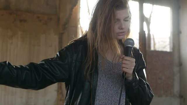 attractive woman singing song