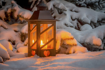 lantern for christmas in the snow © Gina Sanders