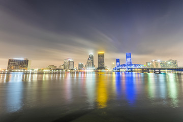 Fototapeta na wymiar Jacksonville night skyline, Florida