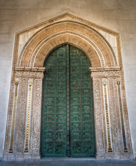 Monreale cathedral, door, Sicily, Italy