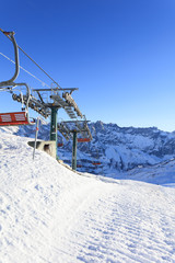 Winter skiing resort in Alps