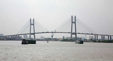 Phu My Bridge in Ho Chi Minh. Vietnam