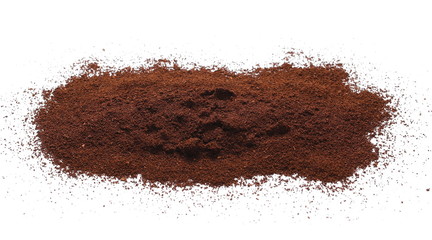 Instant coffee, pile of powdered isolated on white background