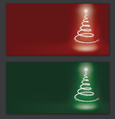 Christmas tree - vector set banner background ( holiday , erry  )