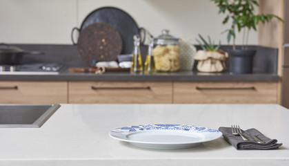 dining room in the kitchen style with kitchen ornaments