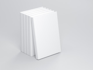 White empty books mockups, template. 3d rendering