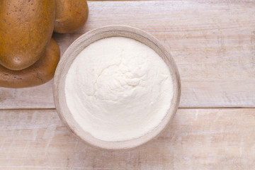 Hydrolyzed collagen protein on wooden table
