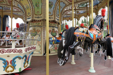 Carousel colours on a cloudy day