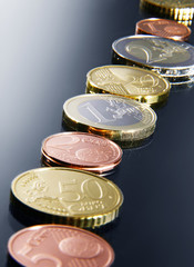 euro coins, isolated