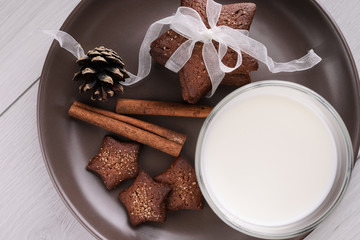 Christmas cookies and milk