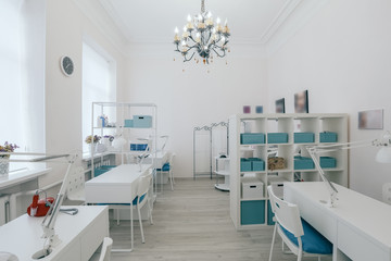 Interior of empty modern nail salon