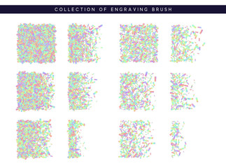 Set of brush stipple hologram pattern for design.