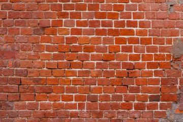 Red brick wall as background, texture