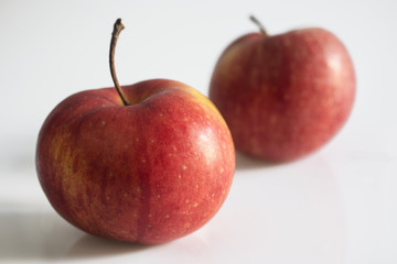 Red apple on white